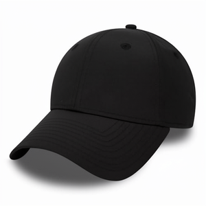 Black 6-Panel Cotton Baseball Cap Unisex Adjustable Fitted Casual Hat Solid Color Four Seasons Wear - Product Image 5