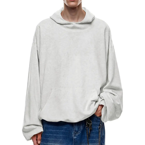 Cotton Double Layer French Terry Cropped Pullover <b>Hoodie</b> Blank <b>American</b> Streetwear Casual Outdoor Custom Printing Logo - Product Image 6