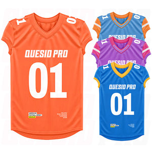 Camiseta de Fútbol Americano, Corte Ajustado, Cuello en V, Mangas Cortas, Diseño y Color Personalizados, Sublimación de Alta Calidad - Product Image 1