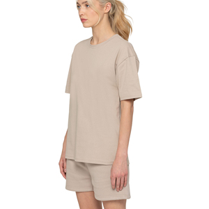 Drop Shoulder Women's Clothing Sportswear <b>Twin</b> <b>Set</b> Custom Branding & Private Labeling Ladies T-Shirts & Shorts <b>Sets</b> - Product Image 1