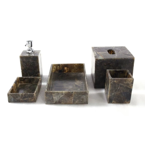 Resin Luxury Square <b>Bathroom</b> Accessories <b>Set</b> Premium Organizer Resin Soap <b>Dispenser</b> Toothbrush Holder Easy To Clean <b>bathroom</b> - Product Image 1