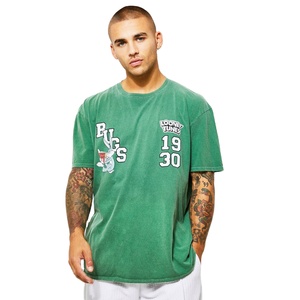 T-shirt délavé à l'acide 100% coton Style streetwear vintage Logo personnalisable Respirant Écologique Devant vierge Direct usine - Product Image 1
