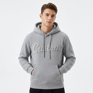 เสื้อฮู้ดสีเทา พิมพ์ลายยางนูน แบบยูนิเซ็กส์ สวมใส่สบาย ผ้าฟลีซ - Product Image 1