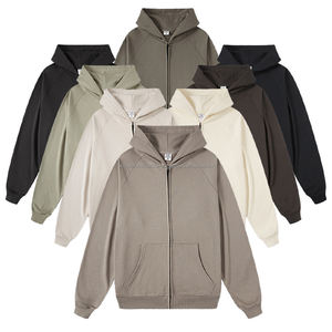 Sweat-shirt à fermeture éclair unisexe de haute qualité, impression de logo personnalisé, broderie OEM, tissu français, sweat à capuche d'hiver de grande taille pour hommes - Product Image 2