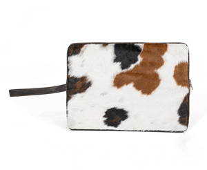 Housse pour ordinateur portable en cuir véritable fait main avec fourrure de vache, étui mince de protection, sacoche de créateur pour ordinateur portable LHLS-0005 - Product Image 4