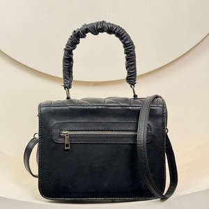 New Fashion Hand Tooled Quilted Puffy Leather Elegant Messenger Crossbody Bag for Women Ruffle Handle Shoulder <b>Handbag</b> for Women - Product Image 5