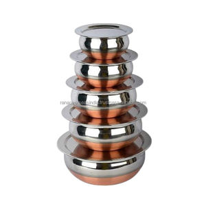 Top Quality Premium Stainless Steel Handi Set <b>With</b> Copper Base And <b>Lid</b> Ideal for Home & Restaurant Use Offered In Diverse Sizes - Product Image 6
