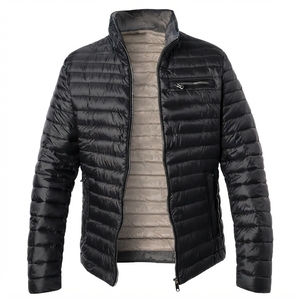 Custom Logo Men's <b>Padded</b> Pilot Bomber Jacket Stand Collar Waterproof Windproof Winter Zip Up Casual Outerwear - Product Image 5