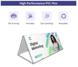 Soporte de Exhibición de Pancartas de Aluminio con Forma de A para Exteriores |   Tablero Publicitario Triangular Flexible de PVC Portátil |   Señalización Resistente para Acera - Product Image 3