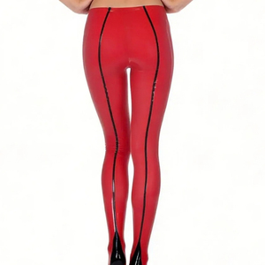 Women's Red Opaque Seamless Knitted Pantyhose Full <b>Length</b> Sexy Party Wear Spandex Polyester Tights - Product Image 4