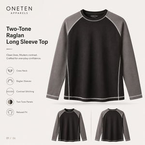 Custom Front Men Short <b>Sleeve</b> <b>Raglan</b> <b>Sleeve</b> Knitted Eco-Friendly 100% Cotton Casual <b>T</b>-<b>Shirt</b> Black Gray Contrast Trim OEM - Product Image 1