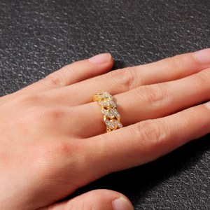 Premium 925 Sterling Silver Iced Out Cuban Link <b>Ring</b> <b>for</b> <b>Men</b> Luxury Hip Hop Statement <b>Ring</b> Sparkling Pavé <b>Stone</b> Cuban <b>Ring</b> - Product Image 2