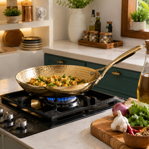 Hand Hammered Pure Copper Frying <b>Pan</b> Copper Skillet Stainless Steel Handle Non Stick Cookware Kitchen Fry <b>Pan</b> OEM ODM - Product Image 3