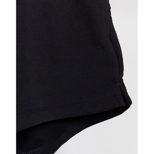 Pantalones Cortos Elásticos de Cintura Alta Negros para Hombre, Pantalones Cortos Casuales de Punto, Transpirables, de Algodón y Elastano, de Color Sólido - Product Image 4