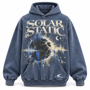 Sudadera con Capucha Extra Grande de Marca Personalizada, Lavado Ácido, Diseño Vintage, 100% Algodón de Alta Calidad para Hombre - Product Image 4