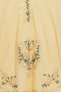 Yellow Embroidered Cotton <b>Kurta</b> For <b>Women</b> Traditional Indian Pakistani Casual Wear Loose Fit All Seasons - Product Image 4