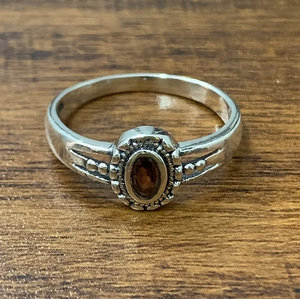 Sterling <b>Silver</b> Natural <b>Garnet</b> Oval Cut <b>Ring</b> Gemstone with Unisex Handmade Manufactured - Product Image 3