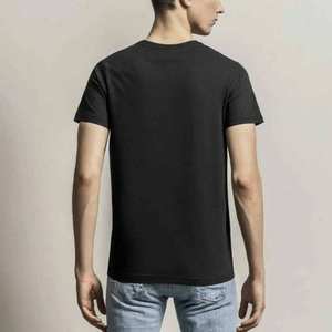 เสื้อยืดคอกลมผู้ชายคุณภาพสูง สีพื้น ผ้าถักผสมสแปนเด็กซ์/คอตตอน พิมพ์ลายดิจิตอล แห้งเร็ว ระบายอากาศได้ดี รับสกรีนโลโก้ - Product Image 3