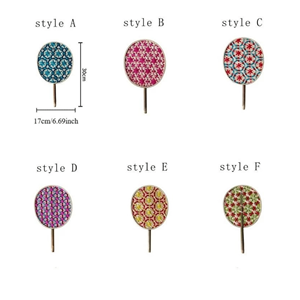 Abanicos Decorativos Redondos de Metal con Patrones Geométricos Estilo A B C D E F, Duraderos para Exteriores, Uso para Adultos - Product Image 1