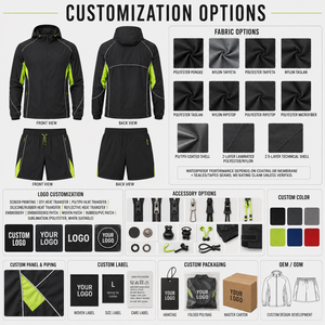 Conjunto de Pantalones Cortos Impermeables y Cortavientos para Hombre, con Forro de Malla Transpirable, Tejido Técnico, Diseño de Bloques de Color, Logotipo Personalizado OEM - Product Image 6