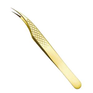 Pince à épiler RMI Shin en acier inoxydable plaqué or 24 carats, avec pointe en fibre, prise en main confortable, 10 mm, durable - Product Image 5