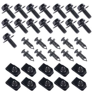 Set di bulloni e clip a U con ingrandimento 35X per protezione sottoscocca motore Dodge M6, fissaggi e clip auto - Product Image 2