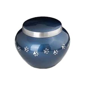 Lot de 3 urnes de crémation Design moderne feuille gravée métal laiton couvercle Domtop Urn de crémation pour animaux de compagnie - Product Image 6