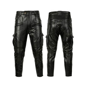 Pantalon en cuir pour homme, léger, décontracté, foncé, tendance, pour l'extérieur, coupe slim, durable, doux, confortable, élégant, pour la rue, usage quotidien - Product Image 1
