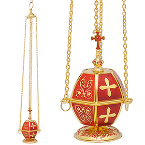 Incensario de Latón de Colores con Cadenas |   Quemador de Incienso Decorativo para Iglesia - DOUBLE VEE EXPORTS - Product Image 1