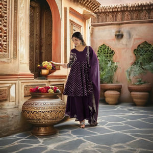 Tenues Anarkali Palazzo traditionnelles indiennes de qualité supérieure - Product Image 2