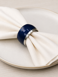 Modern Blue Stainless Steel Napkin Ring 5 Cm Wide Durable <b>Table</b> Decoration for Wedding Banquets - Product Image 3