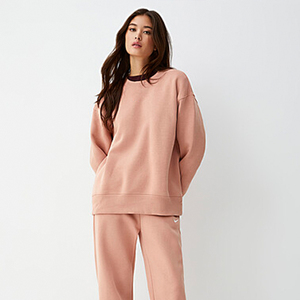Wholesale Crescent Wear Casual Drop Shoulder Fleece 100%Cotton Oversized <b>Jumper</b> Streetwear Embroidered Luxury Women Asymmetric - Product Image 1