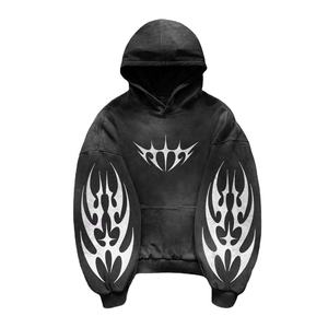 Personnalisé Cut Edge Vintage Oversize Distressed Real Tree Camo Boxy Printing Heavyweight Oversize Sweat à capuche camouflage court pour hommes - Product Image 4