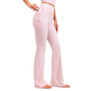 Women Flared <b>Leggings</b> High Waist Yoga Pants Bootcut Tights Soft SolidPattern Flare Leg Trousers Athletic Workout <b>Legging</b> - Product Image 4