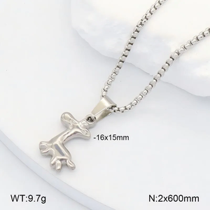 Pendentif de Noël classique en forme d'animal pour femme en acier inoxydable 304 avec finition plaquée or 18 carats et chaîne à maillons - Product Image 2