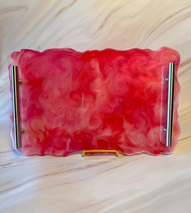 Handmade Epoxy Resin Serving <b>Tray</b> and Resin Decorative <b>Tray</b> for Living Room or Dining <b>Table</b> with Custom Color and Size Options - Product Image 4
