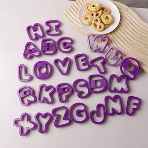 Emporte-pièces en plastique écologiques, 26 pièces, alphabet et lettres, pour fondant, glaçage, pâtisserie, décoration de gâteaux - Product Image 3