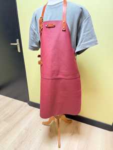 Genuine <b>Leather</b> <b>Apron</b> Heavy Duty Casual Brass Hardware Luxury Finish Protection Smell Proof Multi-Function Professional Grade - Product Image 4