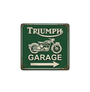 Plaque murale vintage en métal carrée, bleue vieillie, avec inscription « Lambretta : Stationnement Interdit », pour décoration murale. - Product Image 6