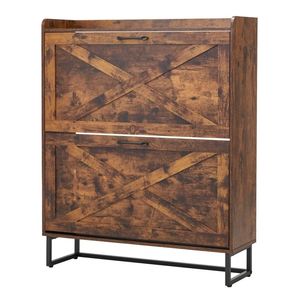 Organizzatore per Scarpe in Stile Rustico con Ripiani Regolabili, Mobile Salvaspazio per Ingresso e Soggiorno - Product Image 6