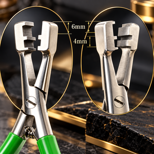 Pinces à extensions de cheveux en capsules de 2 mm, 4 mm, 6 mm, en acier inoxydable, outils de pose de kératine avec poignées colorées - Product Image 3