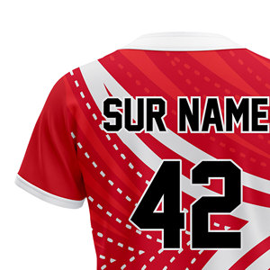 Custom Team Baseball Jersey 100% Polyester Breathable <b>Mesh</b> Anti-Bacterial Quick Dry V-neck OEM ODM Sportswear Supplier - Product Image 5