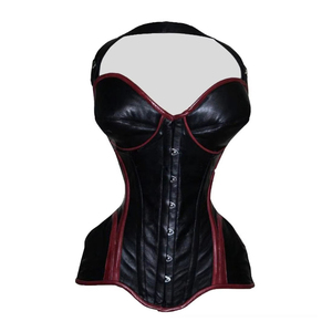 Corset respirant en toile et cuir PU grande taille pour femme - Gaine amincissante à haute compression pour usage quotidien et sportif, tailles et couleurs personnalisables - Product Image 1