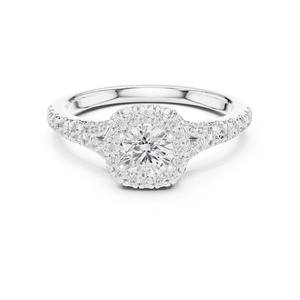 แหวนหมั้นเพชรทรงกลมทองคำ 14K สีเหลืองสำหรับผู้หญิง |   เพชรที่เพิ่งเพาะเลี้ยง - Product Image 3