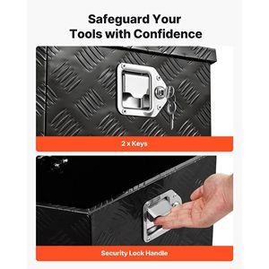 Cassetta Portautensili per Rimorchio in Alluminio Rinforzato 26\" x 13\" x 12\" con Chiavi, Organizer per Attrezzi e Stoccaggio - Product Image 4