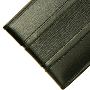 กระเป๋าสตางค์ RFID แบบพับสองชั้นสำหรับผู้ชายสุดหรูลายเรขาคณิตแบบมินิมอลโลโก้ที่กำหนดเองเปิดปิดหนังแท้ขายส่งดีไซน์ล่าสุด - Product Image 6