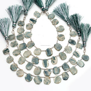 Cuentas naturales de BIO silimanita con forma de rebanada suave de 11x9 a 13x11 MM, hebra de piedras preciosas de 6 pulgadas para lote al por mayor, fabricación de joyas - Product Image 1