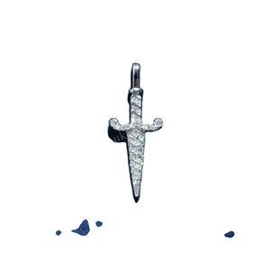 จี้มีดโมอิสซาไนต์ ประดับเพชร ชุบทองคำขาว สร้อยคอรูปดาบ ชุบทอง ดีไซน์ฮิปฮอป สำหรับงานปาร์ตี้ ทันสมัย เหมาะสำหรับทั้งชายและหญิง - Product Image 1