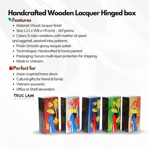 Truc Lam Handmade <b>Large</b> Rectangular Lacquer <b>Boxes</b> Eco-friendly Material for Decoration <b>Gift</b> Retro Style Custom Logo - Product Image 5
