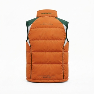 Blouson matelassé léger orange pour homme, col montant, fermeture éclair, veste d'hiver décontractée, streetwear, vêtements personnalisés - Product Image 5